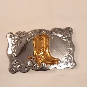 Silver and Gold Western Belt Buckle